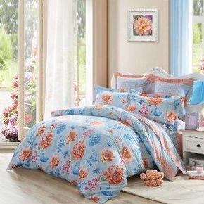 双重优惠：LOVO罗莱 VAY3094 全棉床品四件套花溪1.5米 199元包邮(299-100)