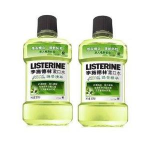 双重优惠：李施德林 绿茶漱口水 500ml*2瓶 42.4元包邮(74.6-32.2)