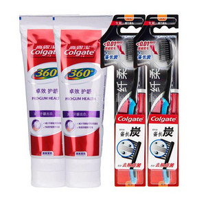 高露洁 360护龈口腔4件 (牙刷2支 +清护龈牙膏140g*2支)  31.8元
