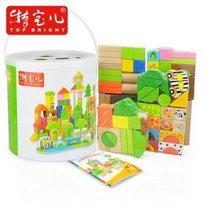 智立方 8324 特宝儿 丛林历险记 益智积木玩具 桶装113粒 69元包邮