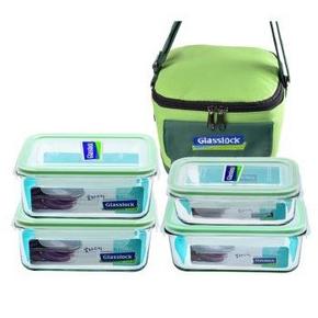 三光云彩 GL4-05 玻璃保鲜盒4件套+保温包 约67元(99.9，满3免1)