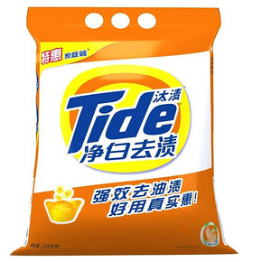 汰渍 净白去渍洗衣粉 家庭装2800g 约15.5元(21.9，100-30)