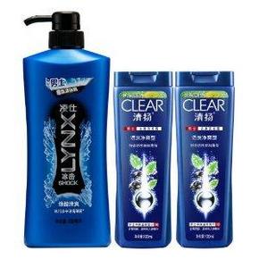LYNX 凌仕 男士醒体沐浴露冰击600ml+清扬活炭净爽型100ml*2瓶 28元包邮