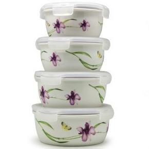 双重优惠：乐扣乐扣 SLB606SH604 陶瓷保鲜盒4件套 约78元(129，8折再满减)