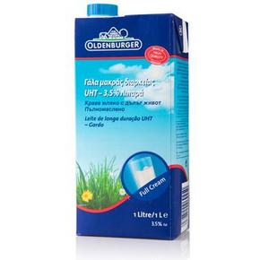 凑单品：欧德堡 超高温灭菌全脂纯牛奶1L  6.9元