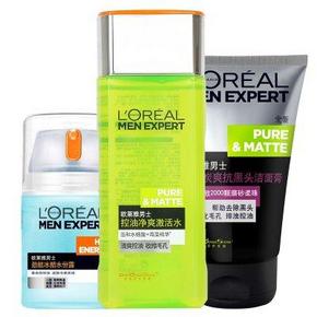 欧莱雅 男士控油保湿套装(洁面膏100+激活水130+水份露50ml) 136元(206-70)