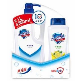 舒肤佳 纯白沐浴露1升+柠檬/芦荟沐浴露350ml 约22.4元(44.8，199-100)