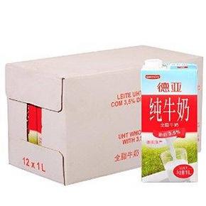 德亚 Weidendorf德亚全脂牛奶1L*12(德国进口) 折79元(158，199-100)