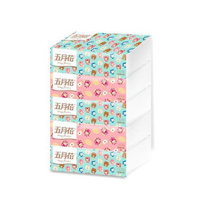 五月花 阿狸卡通系列软包面巾纸130抽*5包 折6元（12,199-100）