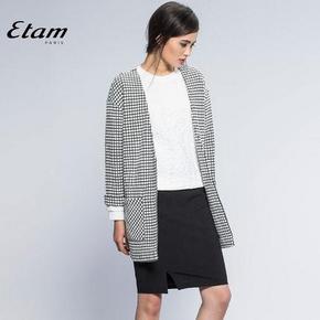 Etam 艾格 15012700386 女格子七分袖开衫 211元（399-188）
