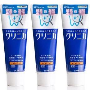 部分地区：狮王LION CLINICA 酵素洁净立式牙膏 130g*3支+牙刷3支 72元