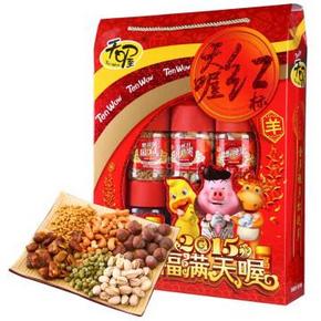 华东：天喔 坚果炒货 红标礼盒装990g  折28元(56，买一送一)