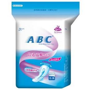 ABC 超极薄 干爽网面 卫生巾 323mm*3片*21包 84元(123-40)
