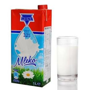 MONA 莫娜 全脂纯牛奶1L*12盒 89.9元包邮(折7.5/L)
