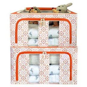 百草园 印花牛津布可视钢架收纳箱 1大1中（46L+60L）54.5元包邮