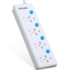 凑单品：飞利浦（PHILIPS）4位独控插座 1.8米 14.9元