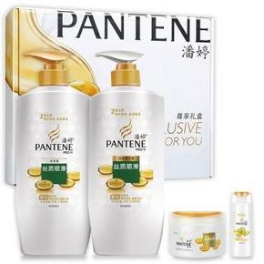 潘婷 丝质顺滑组套 洗发露750ml+750ml+发膜270ml+洗发水80ml  82.9元