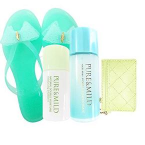 资生堂泊美 夏日拖鞋1双+带镜子链条卡包+化妆水90ml+乳液70ml 19元