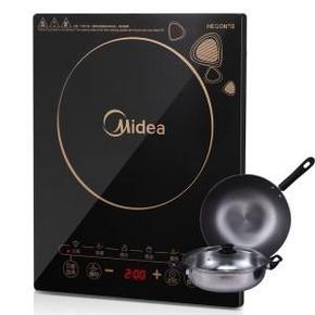 再特价：美的(Midea) WK2102T 触摸式电磁炉(赠汤锅+炒锅) 159元(还可用券)