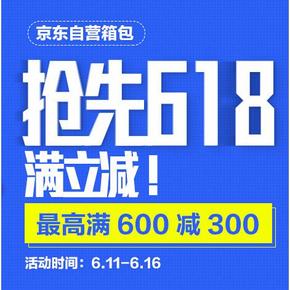 促销活动：京东 箱包背包 满600减320元(满减+券)