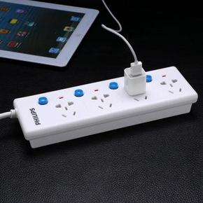飞利浦（PHILIPS） 4孔分控 1.8米插座 插排  19.9元(还可99-30)