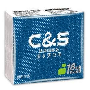 洁柔（C&S） 手帕纸布艺倍柔系列 3层超迷你纸手帕*18包 1元(可买3)