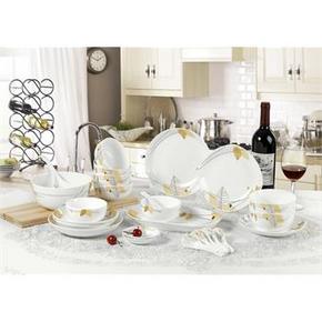 宝通和 25头金玉满堂餐具+顺祥 陶瓷 保鲜碗3件套 157元(307-150)