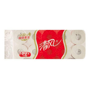 手慢无：清风 卷纸 180克10卷3层*5提+200抽3包*10提+100抽3包*5提 102元(220-100)