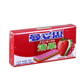 钱包扫一扫好价！曼妥思 清果3层无糖口香糖 14片装*8件 12元(折1.5/件)