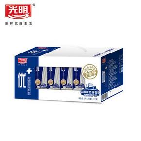光明优+利乐砖纯牛奶 250ml*12包/箱  礼盒装 32.9元包邮