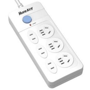 手机端：航嘉(Huntkey) 大白603 6位1.8米总控开关插座 19.9元