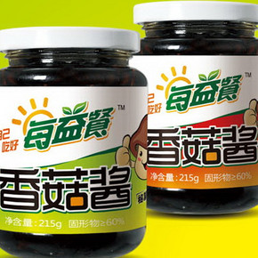 手慢无：每益餐 香菇酱 （卤香味）215g 1.9元包邮