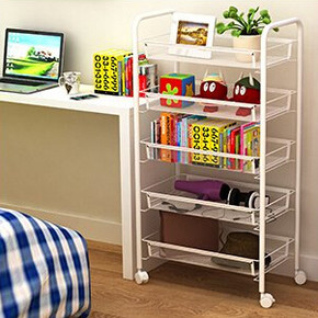 新低价：心家宜 碳钢五层收纳架 收纳推车 置物架 89元(178-89)