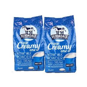 新低价：德运 高钙全/脱脂成人牛奶粉 1000克*2袋 125元(券后，折63元/袋)