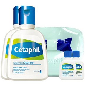 Cetaphil 丝塔芙 洁面乳118ml*2瓶 (赠洁面乳29ml+润肤乳29ml+化妆包) 折48元(68，199-60)