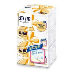 12券有没有！五月花 抽纸 纯厚经典180抽*3包*3提 6.4元包邮(31.7-25.3)