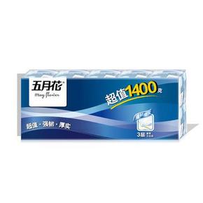 华北：五月花 超值系列3层有芯卷筒卫生纸140g*10卷 0.01元