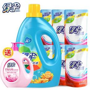 前60秒：绿伞 洗衣液(2kg+3kg)*2套 合计12KG 59元(118-59)