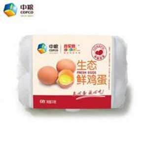 部分地区# 中粮优选 生态鲜鸡蛋6枚 318g盒装 1元包邮(6-5券)