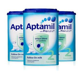 Aptamil 英国爱他美 婴儿奶粉 2段  900克*3罐 307元(327-20券，折102元/罐)