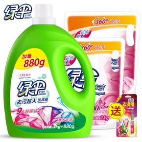 绿伞 去污超人洗衣液31.5斤(15.8kg) 券后99.8元(折6.3/KG)