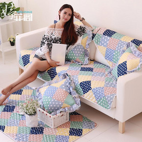 白菜价# 婷菲阁 双面加厚四季防滑沙发垫70x70cm 3.5元包邮