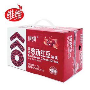 华东地区# 维维 营养谷动红豆浓浆250ml*18盒 约20元(39.8，199-100)