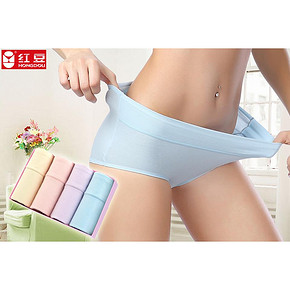 前30分钟# 红豆 女棉质中腰纯色内裤 4色礼盒装 38.8返19.4元