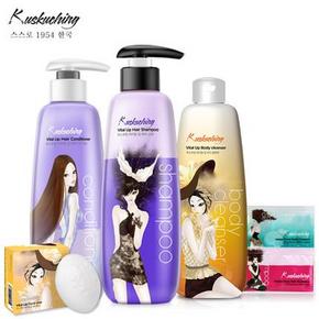 韩国 克丝可清 活力洗发水护发素沐浴露洁面皂 600ml+600ml+200ml+80g 133元包邮