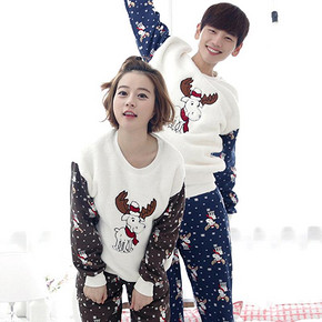 秋冬情侣 加厚珊瑚绒长袖睡衣 多款可选 39元包邮