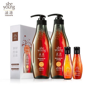 手慢无# 滋源 无硅油茶籽 洗发水护发素套装265ml*2瓶 19元(10定金+9尾款)