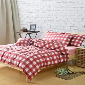柯南家纺 无印棉质全棉斜纹方格棉质四件套160*210cm 138元(168-30)