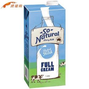 新补货#  澳洲进口 So Natural 全脂牛奶1Lx12  79.9元包邮(日常150)