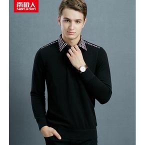 南极人 秋冬男士加绒加厚 假两件针织衫上衣 39元包邮